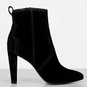 ALL SAINTS Madalyn Black Suede Ankle Booties